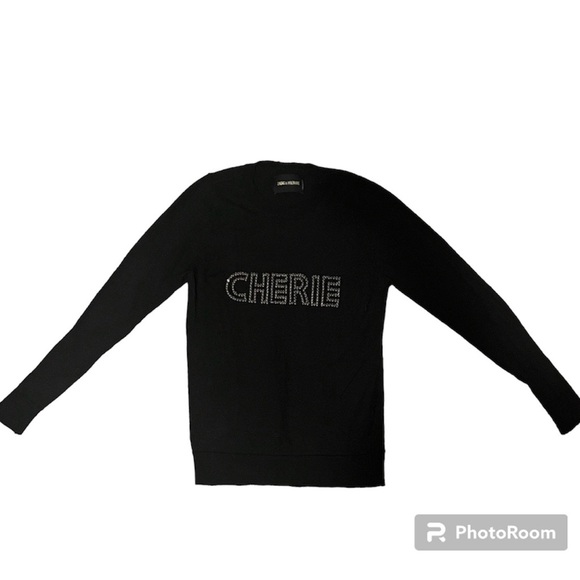Zadig & Voltaire Cashmere Long Sleeve Sweater with Cherie Logo women’s - Picture 1 of 12